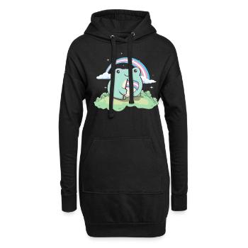 Transgender Stolz Trans Flagge Frosch Subtil LGBTQ - Hoodie-Kleid - Schwarz - Vorne