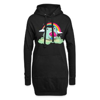 Pansexual Pride Pan Flag Cute Frog Mushroom Subtle - Hoodie-Kleid - Schwarz - Vorne