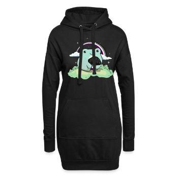 Asexual Pride Ace Flag Cute Frog Mushroom Subtle - Hoodie-Kleid - Schwarz - Vorne