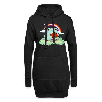 Lesben Stolz Flagge Netter Frosch Pilz Subtil LGBT - Hoodie-Kleid - Schwarz - Vorne