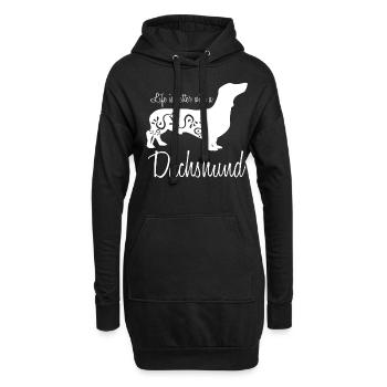 Teckel Club Teckel Teckel à poil dur - Sweat-shirt à capuche long Femme - noir - Devant