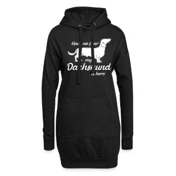 Dachshund drôle de club teckel - Sweat-shirt à capuche long Femme - noir - Devant
