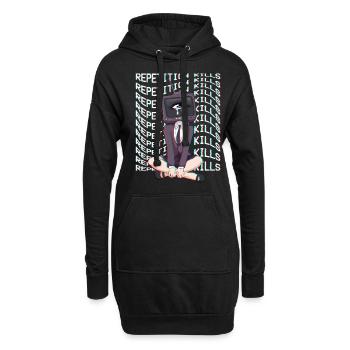 Weirdcore Ästhetische Augen TV Head Girl - Hoodie-Kleid - Schwarz - Vorne