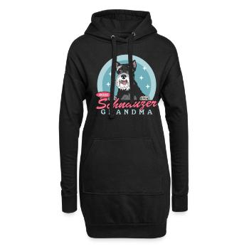 Zwergschnauzer Grandma Hunde Schnauzer Geschenk - Hoodie-Kleid - Schwarz - Vorne