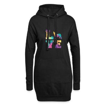 Amour bouledogue français - Sweat-shirt à capuche long Femme - noir - Devant