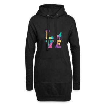 Amour de doberman - Sweat-shirt à capuche long Femme - noir - Devant