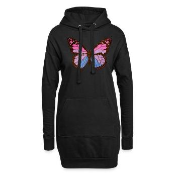 Transgender Stolz Trans Flagge Schmetterling Subti - Hoodie-Kleid - Schwarz - Vorne