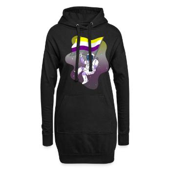 Non binaire Fierté Flag Space Astronaut Subtil LGB - Sweat-shirt à capuche long Femme - noir - Devant