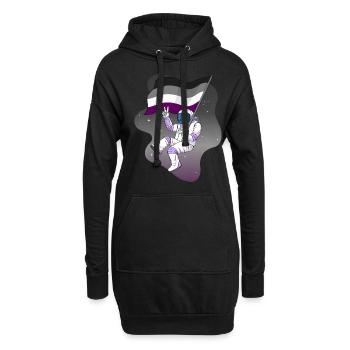 Asexual Fierté As Drapeau Astronaute Spatial Subtil - Sweat-shirt à capuche long Femme - noir - Devant