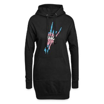 Transgender Pride Trans Flag Devil Horn Skeleton - Sweat-shirt à capuche long Femme - noir - Devant