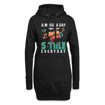 Beste Medizin Musik Selbstfürsorge Musikliebhaber - Hoodie-Kleid - Schwarz - Vorne