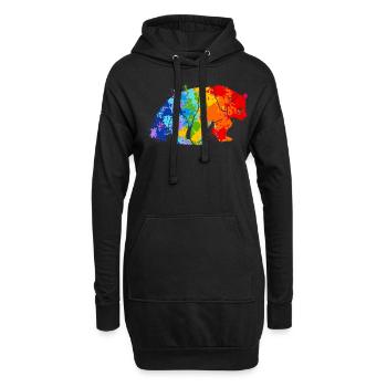 Panda Splash Art Tierliebhaber - Hoodie-Kleid - Schwarz - Vorne
