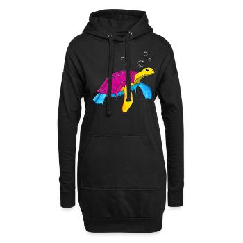 Pansexual Pride Pan Flag Sea Turtle Subt - Sweat-shirt à capuche long Femme - noir - Devant