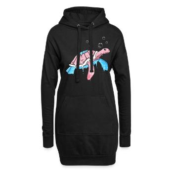 Transgender Stolz Trans Flagge Meeresschildkröte S - Hoodie-Kleid - Schwarz - Vorne