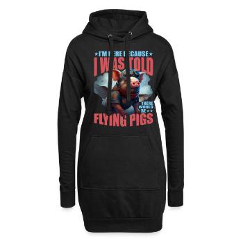 I Was Told There Would Be Flying Pigs 18 - Hoodie-Kleid - Schwarz - Vorne