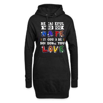 Faites attention à qui vous détestez, cela pourrait être quelqu’un - Sweat-shirt à capuche long Femme - noir - Devant