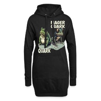 Frosch Kaulquappe Quark Diät Magerquark Wortspiel - Hoodie-Kleid - Schwarz - Vorne