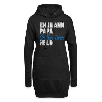 Ehemann Papa Grillmeister Held - Hoodie-Kleid - Schwarz - Vorne