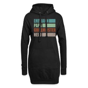 Ehemann Papa Grillmeister Held Vatertag - Hoodie-Kleid - Schwarz - Vorne