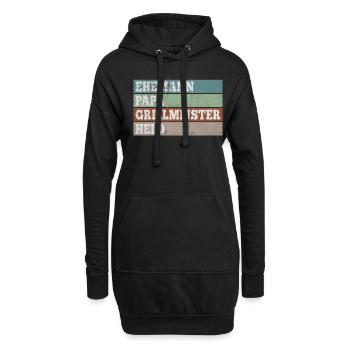 Ehemann Papa Grillmeister Held - Hoodie-Kleid - Schwarz - Vorne
