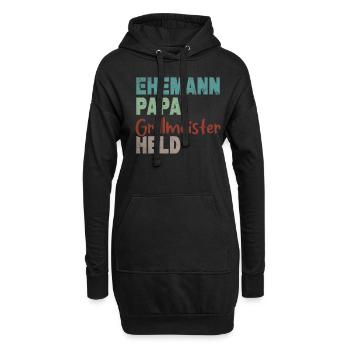 Ehemann Papa Grillmeister Held Vatertag - Hoodie-Kleid - Schwarz - Vorne