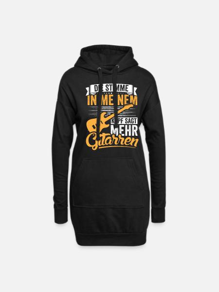 Gitarren Musik Instrument - Hoodie-Kleid - Schwarz