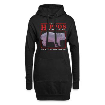 Hippos Bébé Hippopotame Hippo Cadeau - Sweat-shirt à capuche long Femme - noir - Devant