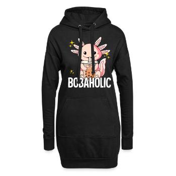 Bubble Tea Axolotl Boba Tea Bobaholic - Sweat-shirt à capuche long Femme - noir - Devant