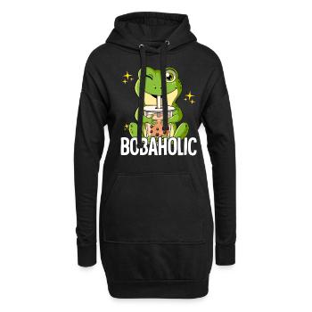 Bubble Tea Frog Boba Tea Bobaholic - Sweat-shirt à capuche long Femme - noir - Devant