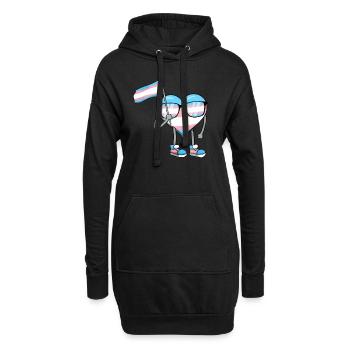 Transgender Stolz Trans Flagge Herz Sublte LGBTQ - Hoodie-Kleid - Schwarz - Vorne