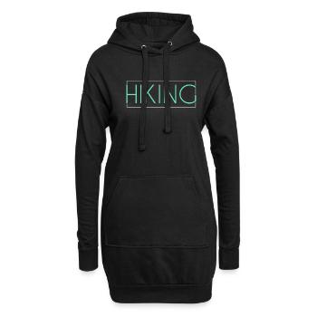 Wandern Schriftzug - Hoodie-Kleid - Schwarz - Vorne