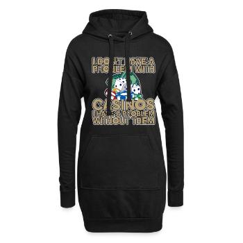 Je n’ai pas de problème avec les casinos 4 - Sweat-shirt à capuche long Femme - noir - Devant