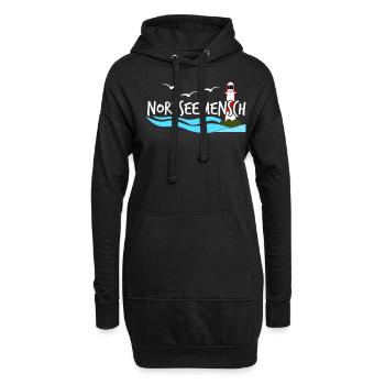 Nordsee Küste Leuchtturm Nordseeküste - Hoodie-Kleid - Schwarz - Vorne
