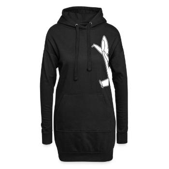 Pilote de planeur - Sweat-shirt à capuche long Femme - noir - Devant