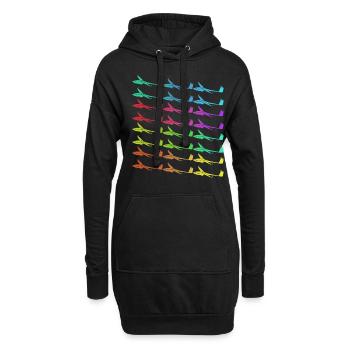 Segelflieger Flugzeug Segelflugzeuge - Hoodie-Kleid - Schwarz - Vorne