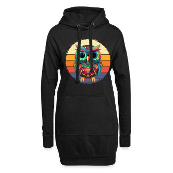 Streetart Eule für eine Street Art Fans Künstler - Hoodie-Kleid - Schwarz - Vorne