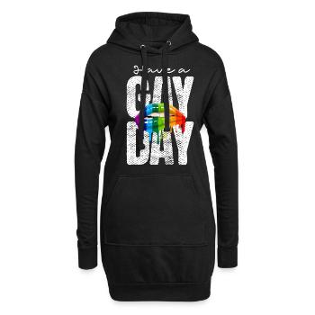 Avoir une journée gay gay sexuelle - Sweat-shirt à capuche long Femme - noir - Devant