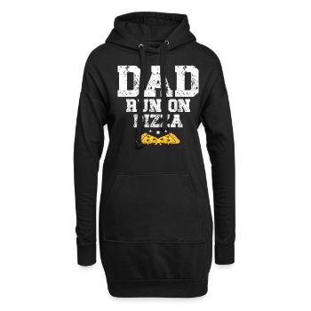 Papa Läuft Auf Pizzaliebhaber Bester Papa Aller - Hoodie-Kleid - Schwarz - Vorne