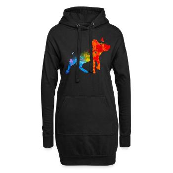 Schwein Splash Art Tierliebhaber - Hoodie-Kleid - Schwarz - Vorne
