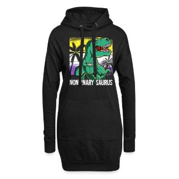 Pride LGBTQ Nonbinary Saurus Costume Pride Month - Hoodie Dress - black - Front