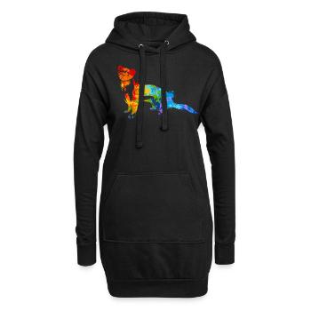 Weasel Splash Art Ferret Animal - Sweat-shirt à capuche long Femme - noir - Devant