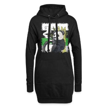 Demiromantischer Stolz Flagge Panda Kaffee Sublte - Hoodie-Kleid - Schwarz - Vorne