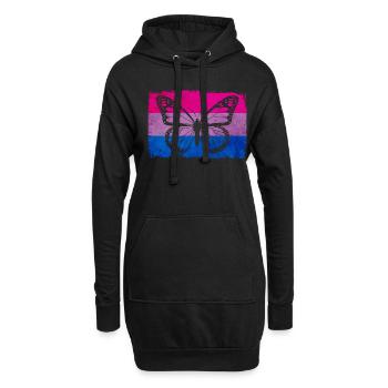 Bi Pride Bisexual Flag Butterfly Sublte LGB - Sweat-shirt à capuche long Femme - noir - Devant