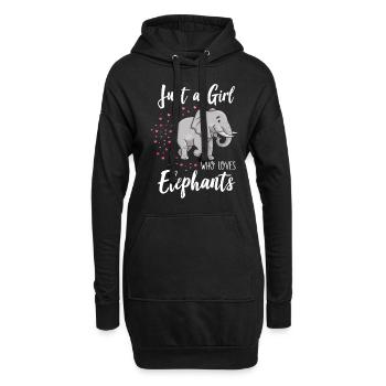Juste une fille qui aime les éléphants - Sweat-shirt à capuche long Femme - noir - Devant