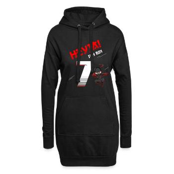 7. Geburtstag Junge 7 Jahre alt - Hoodie-Kleid - Schwarz - Vorne