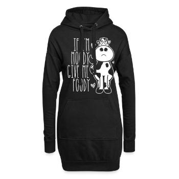 Wenn Ich Launisch Bin, Gib Mir Foody Animal Cow - Hoodie-Kleid - Schwarz - Vorne