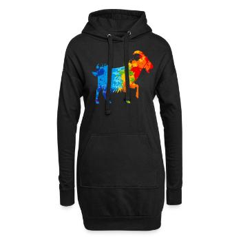 Goat Splash Art Farmer Animal Lover - Sweat-shirt à capuche long Femme - noir - Devant