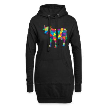 Vache Polygone Éleveur de bovins - Sweat-shirt à capuche long Femme - noir - Devant