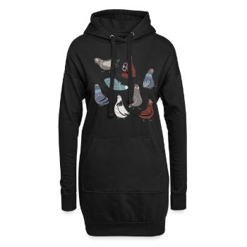 Lustig Süße Tauben Kinder Taube - Hoodie-Kleid - Schwarz - Vorne