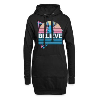 Schakalope Retro Kryptide Kryptozoologie - Hoodie-Kleid - Schwarz - Vorne